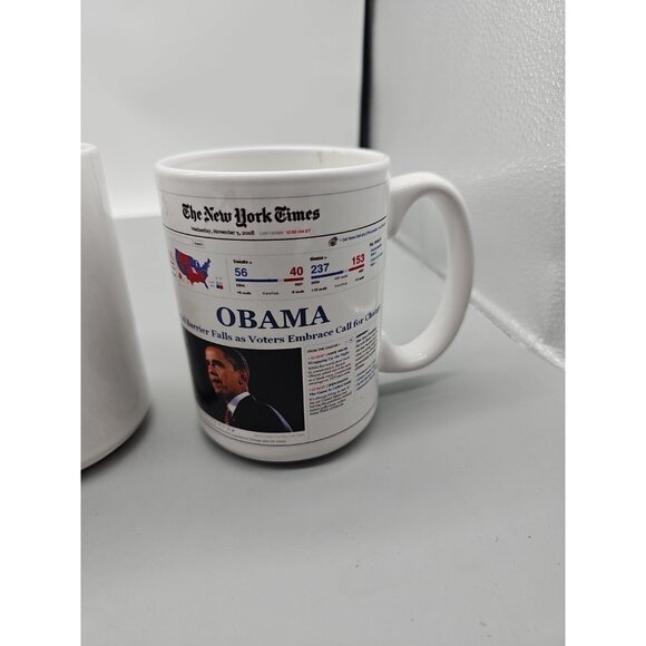 Mug President Barack Obama 44th President White 14 Oz Lot Of 4 Ny Times - Picture 5 of 11